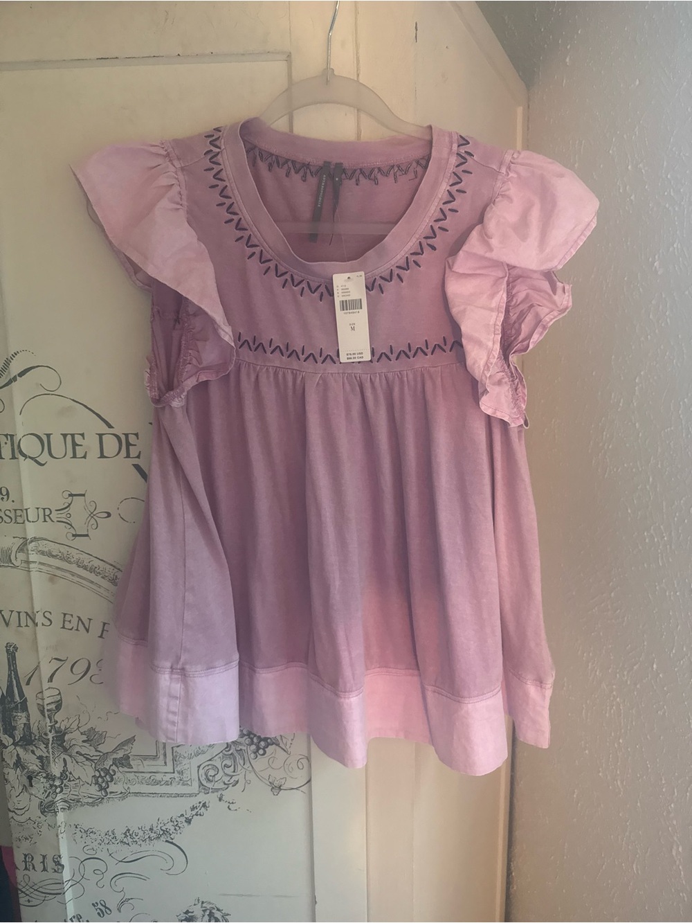 NWT Anthropologie Pintuck Flutter Sleeve Top - Picture 4 of 15